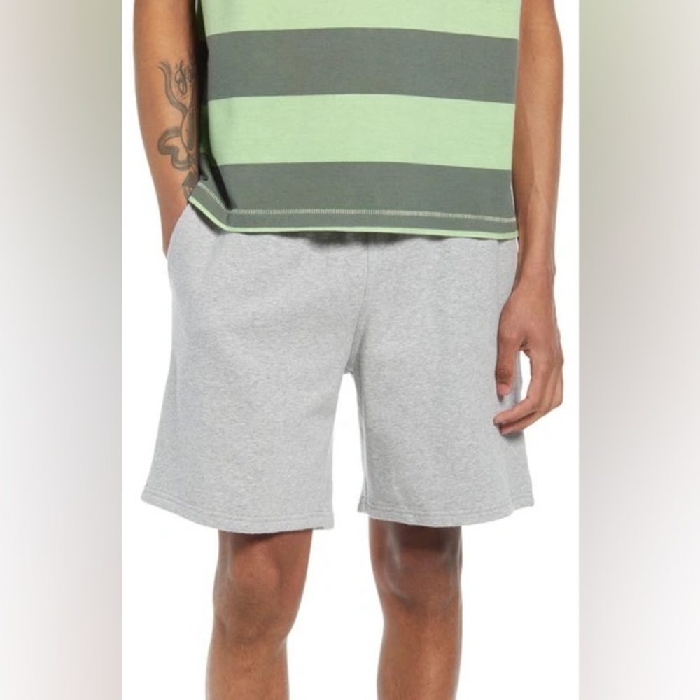 BP Plus Size Fleece Drawstring Shorts in Grey Heather